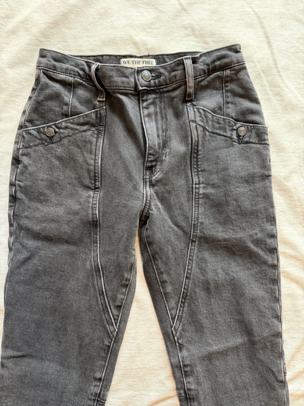 Free People Women's Skinny Jeans in Charcoal Gray